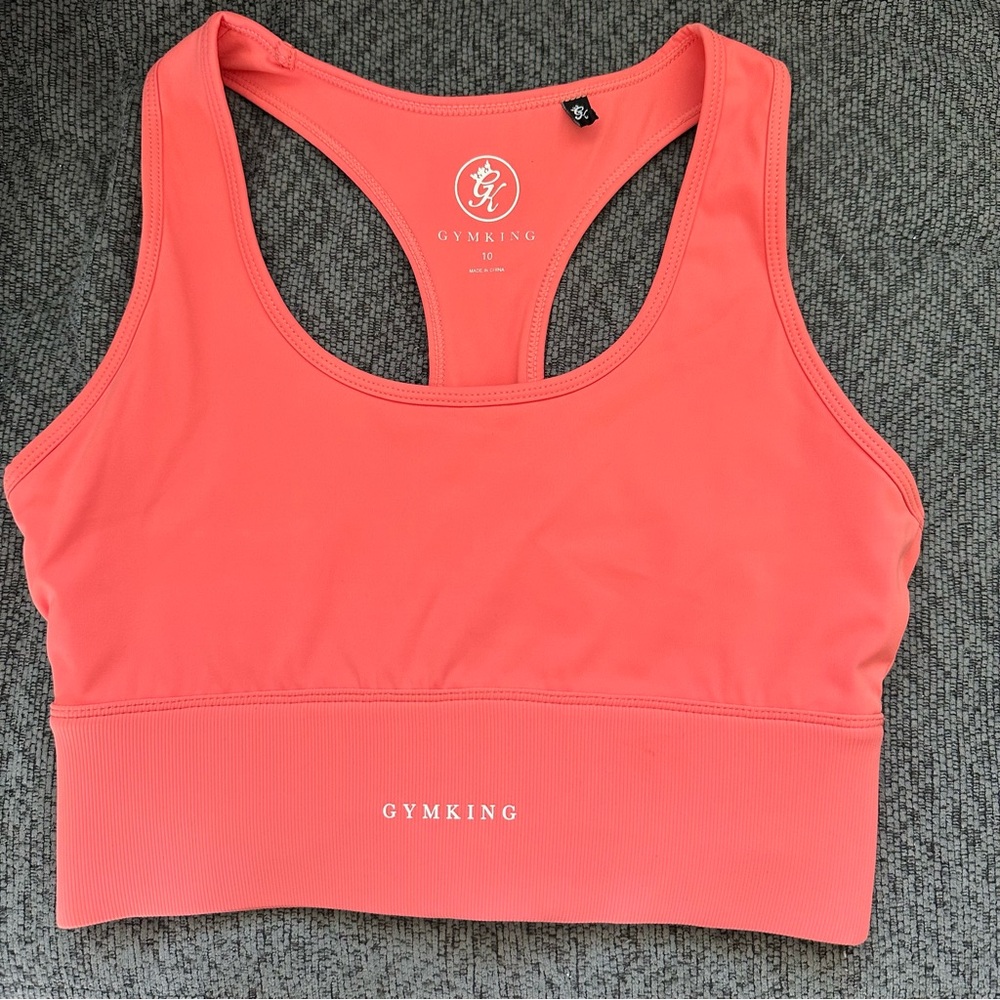 Gym King Coral Sports Bra Size 10 | Racerback Compression Band